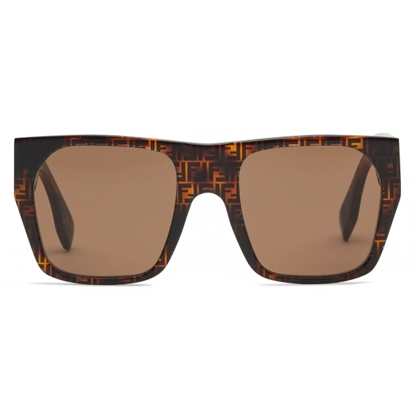 Fendi - Baguette - Oversize Square Sunglasses - Havana Brown - Sunglasses - Fendi Eyewear
