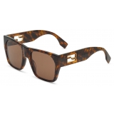 Fendi - Baguette - Oversize Square Sunglasses - Havana Brown - Sunglasses - Fendi Eyewear