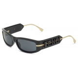 Fendi - Fendigraphy - Rectangular Sunglasses - Black Grey - Sunglasses - Fendi Eyewear