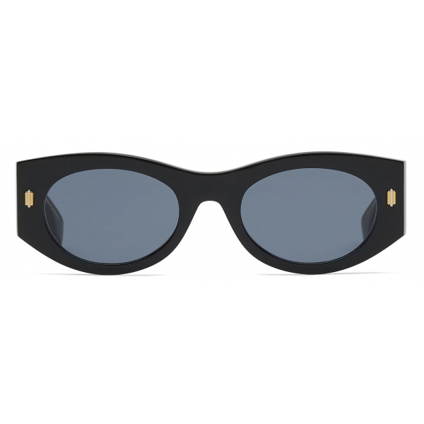 Fendi - Fendi Roma - Occhiali da Sole Ovale - Nero Blu Denim - Occhiali da Sole - Fendi Eyewear