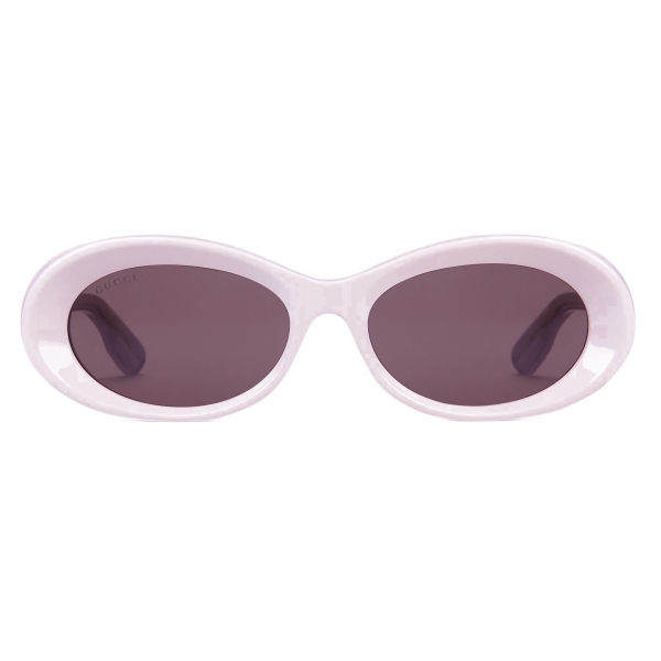 Gucci - Oval Sunglasses - Light Pink Purple Brown - Gucci Eyewear