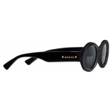 Gucci - Oval Sunglasses - Black Grey - Gucci Eyewear