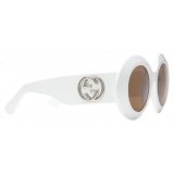 Gucci - Round Sunglasses - White Brown - Gucci Eyewear