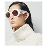 Gucci - Occhiale da Sole Rotondi - Bianco Marrone - Gucci Eyewear