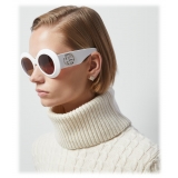 Gucci - Occhiale da Sole Rotondi - Bianco Marrone - Gucci Eyewear