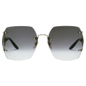 Gucci - Occhiale da Sole Geometrica - Oro Giallo Grigio - Gucci Eyewear