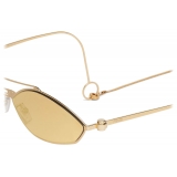 Fendi - Baguette - Oval Sunglasses - Gold - Sunglasses - Fendi Eyewear