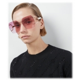 Gucci - Geometric Sunglasses - Rose Gold Gradient Magenta - Gucci Eyewear