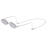 Fendi - Baguette - Occhiali da Sole Ovale - Argento Grigio - Occhiali da Sole - Fendi Eyewear