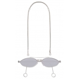 Fendi - Baguette - Oval Sunglasses - Silver Grey - Sunglasses - Fendi Eyewear