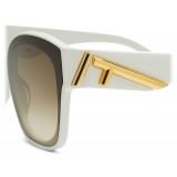 Fendi - Fendi First - Occhiali da Sole Quadrati - Bianco Marrone Sfumato - Occhiali da Sole - Fendi Eyewear
