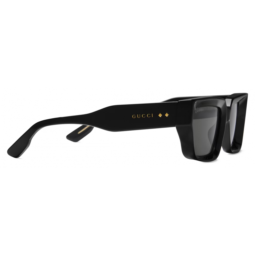 Gucci Rectangular Sunglasses Black Grey Gucci Eyewear Avvenice