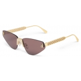 Fendi - Fendi First Crystal Crystal - Cat Eye Sunglasses - Gold Grey - Sunglasses - Fendi Eyewear
