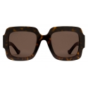 Gucci - Square Double G Sunglasses - Tortoiseshell Brown - Gucci Eyewear