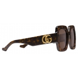Gucci - Square Double G Sunglasses - Tortoiseshell Brown - Gucci Eyewear