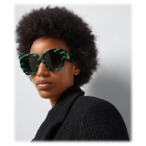 Gucci - Occhiale da Sole Quadrati - Zebra Nero Verde Grigio - Gucci Eyewear