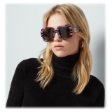 Gucci - Occhiale da Sole Quadrati - Leopardo Fucsia Nero Grigio - Gucci Eyewear