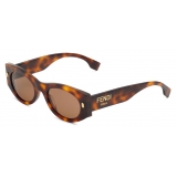 Fendi - Fendi Roma - Oval Sunglasses - Havana Brown - Sunglasses - Fendi Eyewear