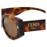 Fendi - Fendi Roma - Oval Sunglasses - Havana Brown - Sunglasses - Fendi Eyewear