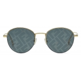 Fendi - Fendi Travel - Round Sunglasses - Gold Blue - Sunglasses - Fendi Eyewear