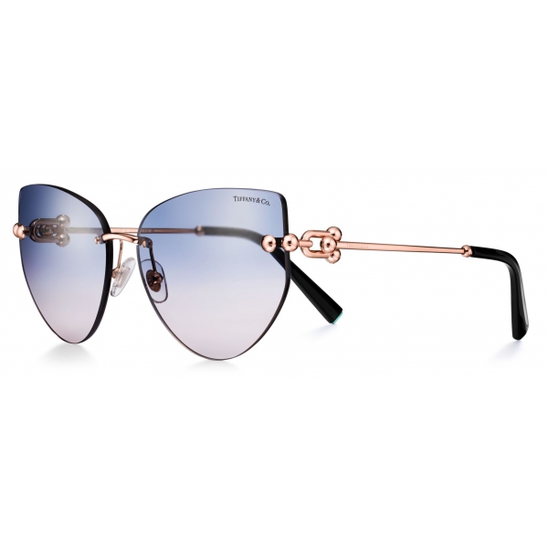 Tiffany & Co. - Butterfly Sunglasses - Rose Gold Blue - Tiffany HardWear Collection - Tiffany & Co. Eyewear
