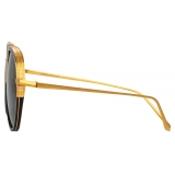 Linda Farrow - Occhiali da Sole Abel Aviator in Nero Oro Giallo - LFL1118C1SUN - Linda Farrow Eyewear