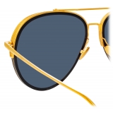 Linda Farrow - Occhiali da Sole Abel Aviator in Nero Oro Giallo - LFL1118C1SUN - Linda Farrow Eyewear