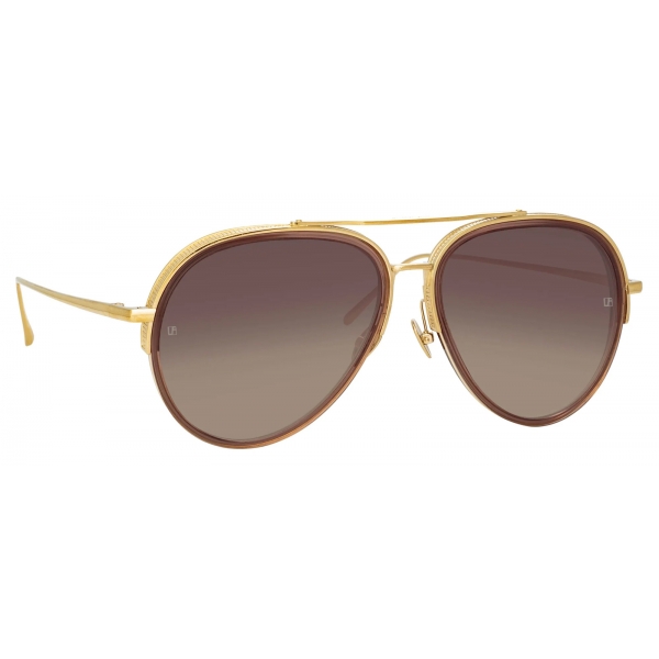 Linda Farrow - Abel Aviator Sunglasses in Brown - LFL1118C3SUN - Linda Farrow Eyewear