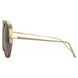 Linda Farrow - Occhiali da Sole Abel Aviator in Marrone - LFL1118C3SUN - Linda Farrow Eyewear