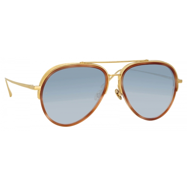 Linda Farrow - Abel Aviator Sunglasses in Horn - LFL1118C4SUN - Linda Farrow Eyewear