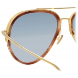 Linda Farrow - Occhiali da Sole Abel Aviator in Corno - LFL1118C4SUN - Linda Farrow Eyewear