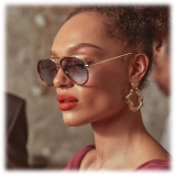 Linda Farrow - Occhiali da Sole Abel Aviator in Corno - LFL1118C4SUN - Linda Farrow Eyewear