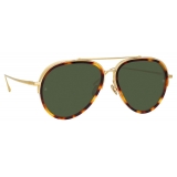 Linda Farrow - Abel Aviator Sunglasses in Tortoiseshell - LFL1118C2SUN - Linda Farrow Eyewear