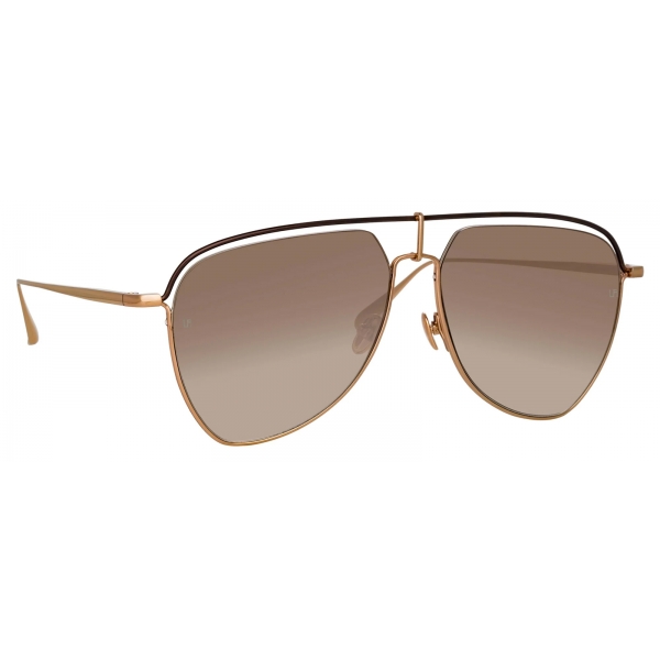 Linda Farrow - Alma Aviator Sunglasses in Rose Gold - LFL1205C2SUN - Linda Farrow Eyewear