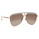 Linda Farrow - Alma Aviator Sunglasses in Rose Gold - LFL1205C2SUN - Linda Farrow Eyewear