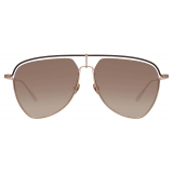 Linda Farrow - Alma Aviator Sunglasses in Rose Gold - LFL1205C2SUN - Linda Farrow Eyewear