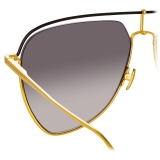 Linda Farrow - Occhiali da Sole Alma Aviator in Oro Giallo - LFL1205C1SUN - Linda Farrow Eyewear