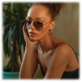 Linda Farrow - Occhiali da Sole Alma Aviator in Oro Giallo - LFL1205C1SUN - Linda Farrow Eyewear