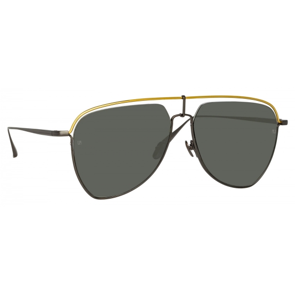 Linda Farrow - Alma Aviator Sunglasses in Nickel - LFL1205C3SUN - Linda Farrow Eyewear