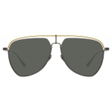 Linda Farrow - Alma Aviator Sunglasses in Nickel - LFL1205C3SUN - Linda Farrow Eyewear