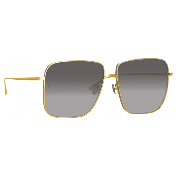 Linda Farrow - Occhiali da Sole Andoa Squared in Oro Giallo Grigio Sfumato - LFL1254C2SUN - Linda Farrow Eyewear