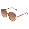 Chloé - West Sunglasses in Bio & Metal - Caramel Beige Havana Brown - Chloé Eyewear