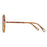 Chloé - West Sunglasses in Bio & Metal - Caramel Beige Havana Brown - Chloé Eyewear