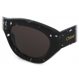 Chloé - Occhiali da Sole Gayia in Acetato - Nero Cristallo Grigio - Chloé Eyewear