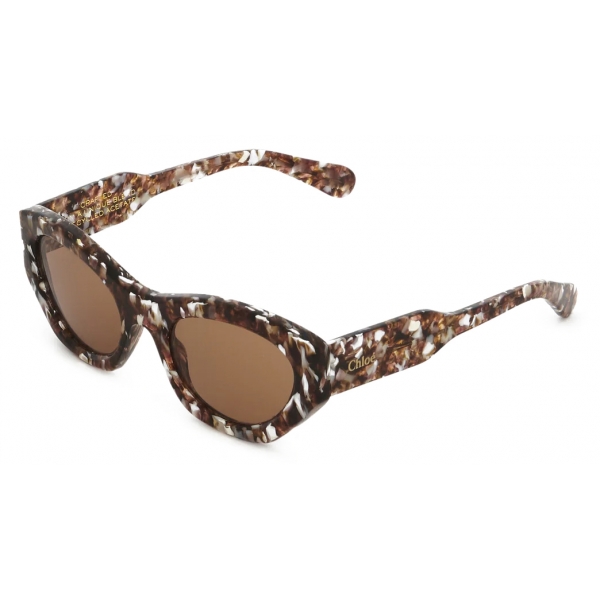 Chloé - Gayia Sunglasses in Acetate - Dark Havana Dark Wine - Chloé Eyewear