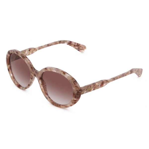 Chloé - Gayia Sunglasses in Acetate - Rose Havana Gradient Burgundy - Chloé Eyewear