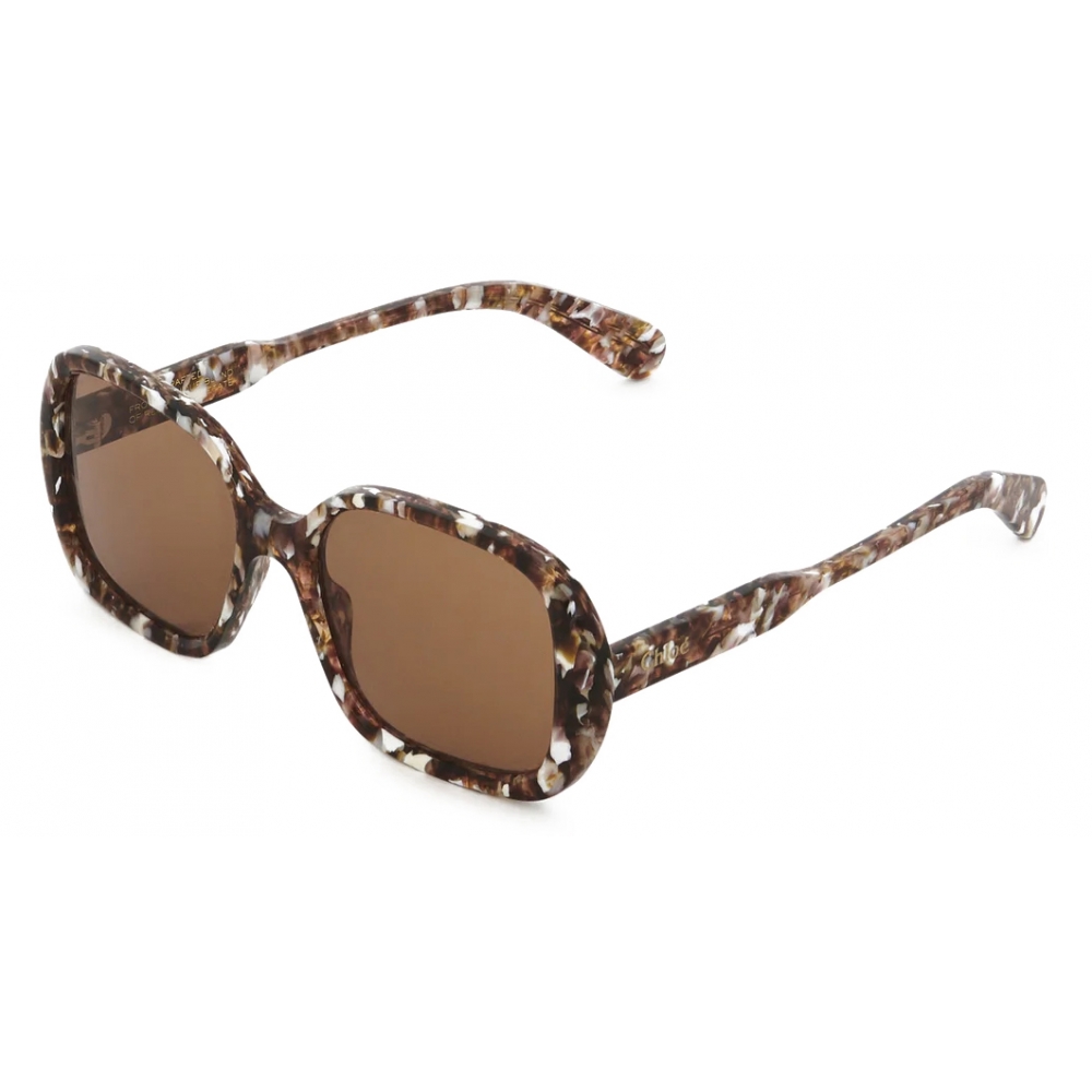 Chloé - Gayia Sunglasses in Acetate - Mottled Beige Brown - Chloé ...