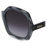 Chloé - Occhiali da Sole Olivia in Acetato - Grigio Scuro Trasparente - Chloé Eyewear