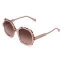 Chloé - Olivia Sunglasses in Acetate - Light Brown Transparent Dark Wine - Chloé Eyewear