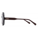 Chloé - Occhiali da Sole Olivia in Acetato - Malva Scuro Trasparente Vino Scuro - Chloé Eyewear
